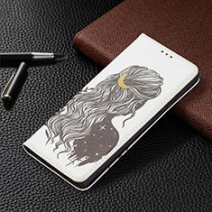 Custodia Portafoglio In Pelle Fantasia Modello Cover con Supporto B03F per Samsung Galaxy S21 Ultra 5G Grigio