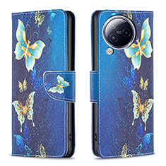 Custodia Portafoglio In Pelle Fantasia Modello Cover con Supporto B03F per Xiaomi Civi 3 5G Cielo Blu