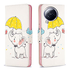 Custodia Portafoglio In Pelle Fantasia Modello Cover con Supporto B03F per Xiaomi Civi 3 5G Giallo