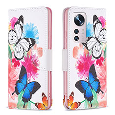 Custodia Portafoglio In Pelle Fantasia Modello Cover con Supporto B03F per Xiaomi Mi 12 Pro 5G Colorato