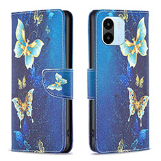 Custodia Portafoglio In Pelle Fantasia Modello Cover con Supporto B03F per Xiaomi Redmi A2 Cielo Blu