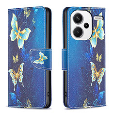 Custodia Portafoglio In Pelle Fantasia Modello Cover con Supporto B03F per Xiaomi Redmi Note 13 Pro+ Plus 5G Cielo Blu