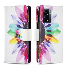 Custodia Portafoglio In Pelle Fantasia Modello Cover con Supporto B04F per OnePlus Nord N300 5G Multicolore
