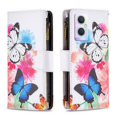 Custodia Portafoglio In Pelle Fantasia Modello Cover con Supporto B04F per Oppo Reno7 Lite 5G Colorato