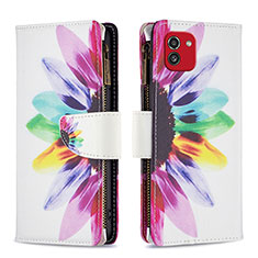 Custodia Portafoglio In Pelle Fantasia Modello Cover con Supporto B04F per Samsung Galaxy A03 Multicolore
