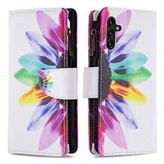 Custodia Portafoglio In Pelle Fantasia Modello Cover con Supporto B04F per Samsung Galaxy A04s Multicolore