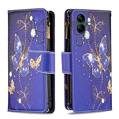 Custodia Portafoglio In Pelle Fantasia Modello Cover con Supporto B04F per Samsung Galaxy A05 Blu Notte