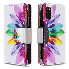 Custodia Portafoglio In Pelle Fantasia Modello Cover con Supporto B04F per Samsung Galaxy A41 Multicolore