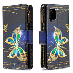 Custodia Portafoglio In Pelle Fantasia Modello Cover con Supporto B04F per Samsung Galaxy A42 5G Nero