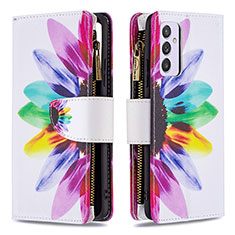 Custodia Portafoglio In Pelle Fantasia Modello Cover con Supporto B04F per Samsung Galaxy A82 5G Multicolore