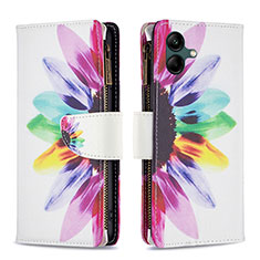Custodia Portafoglio In Pelle Fantasia Modello Cover con Supporto B04F per Samsung Galaxy M04 Multicolore