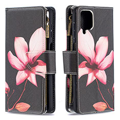 Custodia Portafoglio In Pelle Fantasia Modello Cover con Supporto B04F per Samsung Galaxy M12 Rosso