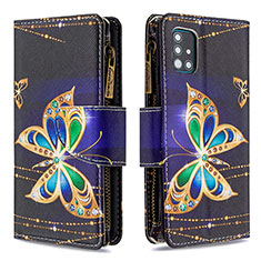 Custodia Portafoglio In Pelle Fantasia Modello Cover con Supporto B04F per Samsung Galaxy M40S Nero