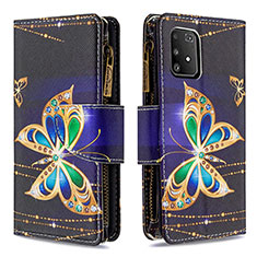 Custodia Portafoglio In Pelle Fantasia Modello Cover con Supporto B04F per Samsung Galaxy M80S Nero