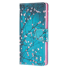 Custodia Portafoglio In Pelle Fantasia Modello Cover con Supporto B04F per Samsung Galaxy S22 Ultra 5G Blu