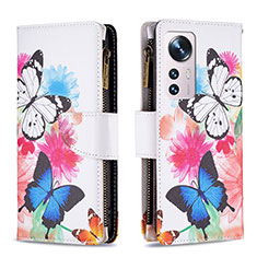 Custodia Portafoglio In Pelle Fantasia Modello Cover con Supporto B04F per Xiaomi Mi 12 5G Colorato