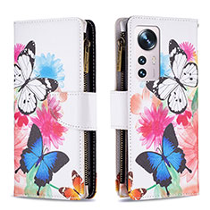 Custodia Portafoglio In Pelle Fantasia Modello Cover con Supporto B04F per Xiaomi Mi 12S Pro 5G Colorato