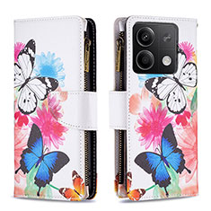 Custodia Portafoglio In Pelle Fantasia Modello Cover con Supporto B04F per Xiaomi Redmi Note 13 5G Colorato