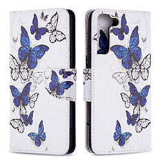 Custodia Portafoglio In Pelle Fantasia Modello Cover con Supporto B09F per Samsung Galaxy S21 5G Multicolore