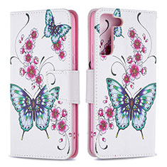 Custodia Portafoglio In Pelle Fantasia Modello Cover con Supporto B09F per Samsung Galaxy S22 Plus 5G Colorato