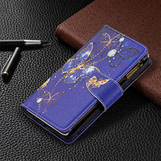 Custodia Portafoglio In Pelle Fantasia Modello Cover con Supporto BF3 per Xiaomi Redmi Note 10 Pro Max Blu Notte