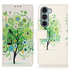 Custodia Portafoglio In Pelle Fantasia Modello Cover con Supporto D02Y per Motorola Moto Edge S30 5G Verde