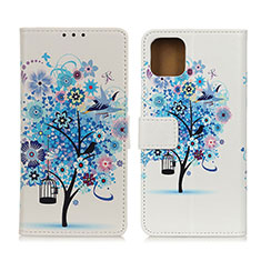 Custodia Portafoglio In Pelle Fantasia Modello Cover con Supporto D02Y per Motorola Moto G100 5G Blu