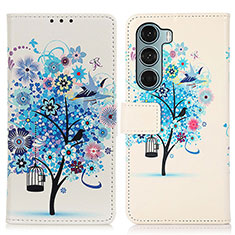 Custodia Portafoglio In Pelle Fantasia Modello Cover con Supporto D02Y per Motorola Moto G200 5G Blu