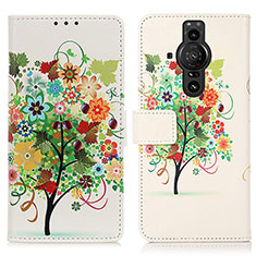 Custodia Portafoglio In Pelle Fantasia Modello Cover con Supporto D02Y per Sony Xperia PRO-I Colorato