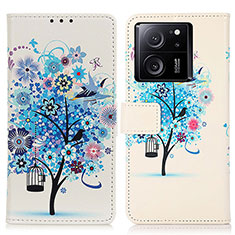 Custodia Portafoglio In Pelle Fantasia Modello Cover con Supporto D02Y per Xiaomi Mi 13T Pro 5G Blu