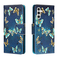 Custodia Portafoglio In Pelle Fantasia Modello Cover con Supporto H01X per Samsung Galaxy A04s Blu Notte