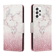 Custodia Portafoglio In Pelle Fantasia Modello Cover con Supporto H01X per Samsung Galaxy A53 5G Rosa