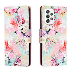 Custodia Portafoglio In Pelle Fantasia Modello Cover con Supporto H01X per Samsung Galaxy A53 5G Rosa Caldo