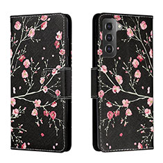 Custodia Portafoglio In Pelle Fantasia Modello Cover con Supporto H01X per Samsung Galaxy S22 5G Nero