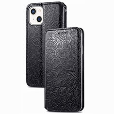 Custodia Portafoglio In Pelle Fantasia Modello Cover con Supporto H02 per Apple iPhone 13 Mini Nero