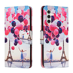 Custodia Portafoglio In Pelle Fantasia Modello Cover con Supporto H02X per Samsung Galaxy A04s Multicolore