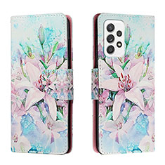 Custodia Portafoglio In Pelle Fantasia Modello Cover con Supporto H02X per Samsung Galaxy A53 5G Verde Pastello