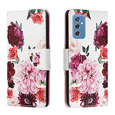 Custodia Portafoglio In Pelle Fantasia Modello Cover con Supporto H02X per Samsung Galaxy M52 5G Rosso