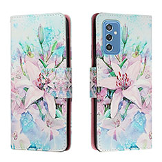 Custodia Portafoglio In Pelle Fantasia Modello Cover con Supporto H02X per Samsung Galaxy M52 5G Verde Pastello