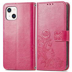 Custodia Portafoglio In Pelle Fantasia Modello Cover con Supporto H03 per Apple iPhone 13 Rosa Caldo