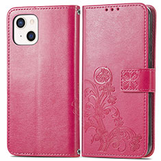 Custodia Portafoglio In Pelle Fantasia Modello Cover con Supporto H03 per Apple iPhone 14 Rosa Caldo