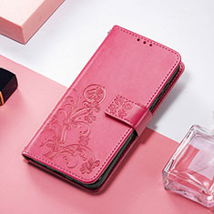 Custodia Portafoglio In Pelle Fantasia Modello Cover con Supporto H04 per Apple iPhone 13 Mini Rosa Caldo