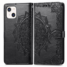 Custodia Portafoglio In Pelle Fantasia Modello Cover con Supporto H05 per Apple iPhone 14 Nero