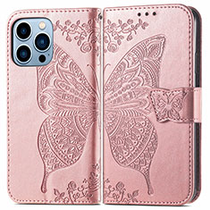 Custodia Portafoglio In Pelle Fantasia Modello Cover con Supporto H07 per Apple iPhone 13 Pro Oro Rosa