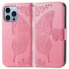 Custodia Portafoglio In Pelle Fantasia Modello Cover con Supporto H07 per Apple iPhone 13 Pro Rosa