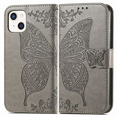 Custodia Portafoglio In Pelle Fantasia Modello Cover con Supporto H07 per Apple iPhone 14 Grigio