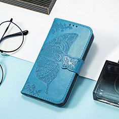 Custodia Portafoglio In Pelle Fantasia Modello Cover con Supporto H08 per Apple iPhone 15 Plus Blu