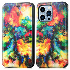 Custodia Portafoglio In Pelle Fantasia Modello Cover con Supporto H10 per Apple iPhone 13 Pro Colorato