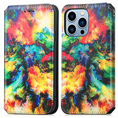 Custodia Portafoglio In Pelle Fantasia Modello Cover con Supporto H10 per Apple iPhone 14 Pro Colorato