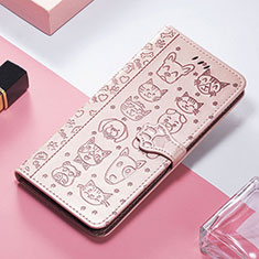 Custodia Portafoglio In Pelle Fantasia Modello Cover con Supporto H11 per Apple iPhone 13 Pro Oro Rosa